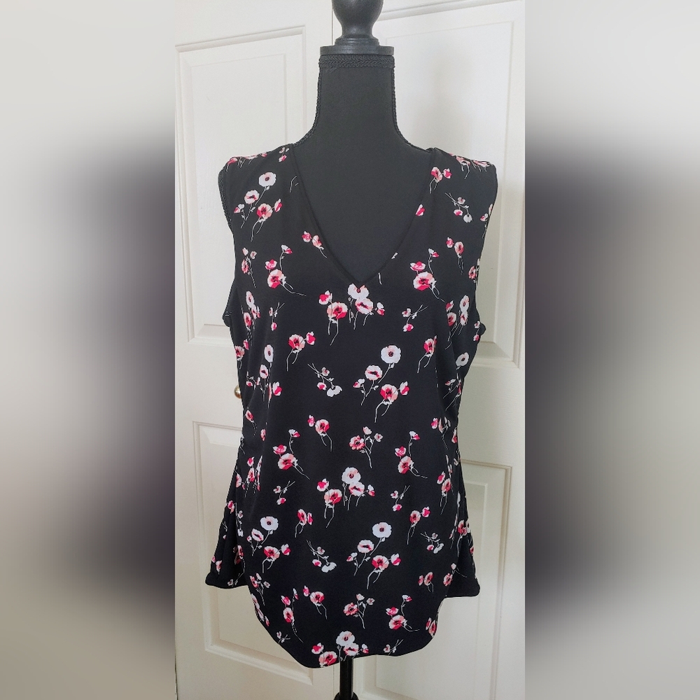WHBM Sleeveless Reversible Floral Top XL